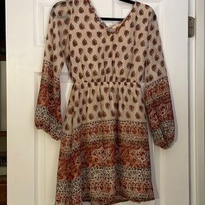 BoHo short long sleeve dress
